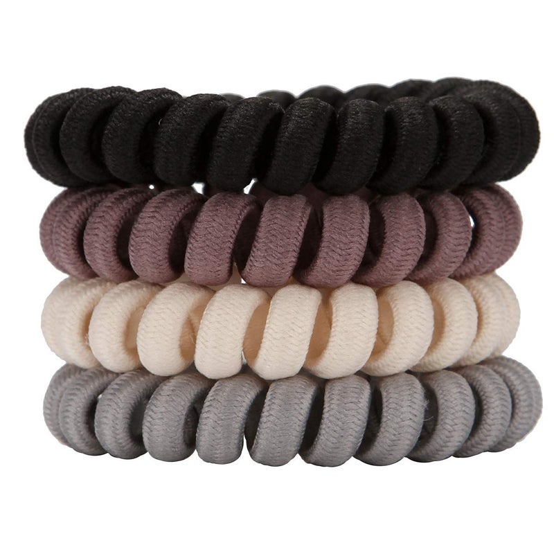 LONEEDY 20 Pack Spiral Hair Ties, Ponytail holder Coil Hair Ties, Phone-Cord Traceless Hair Rings cloth - Image 3